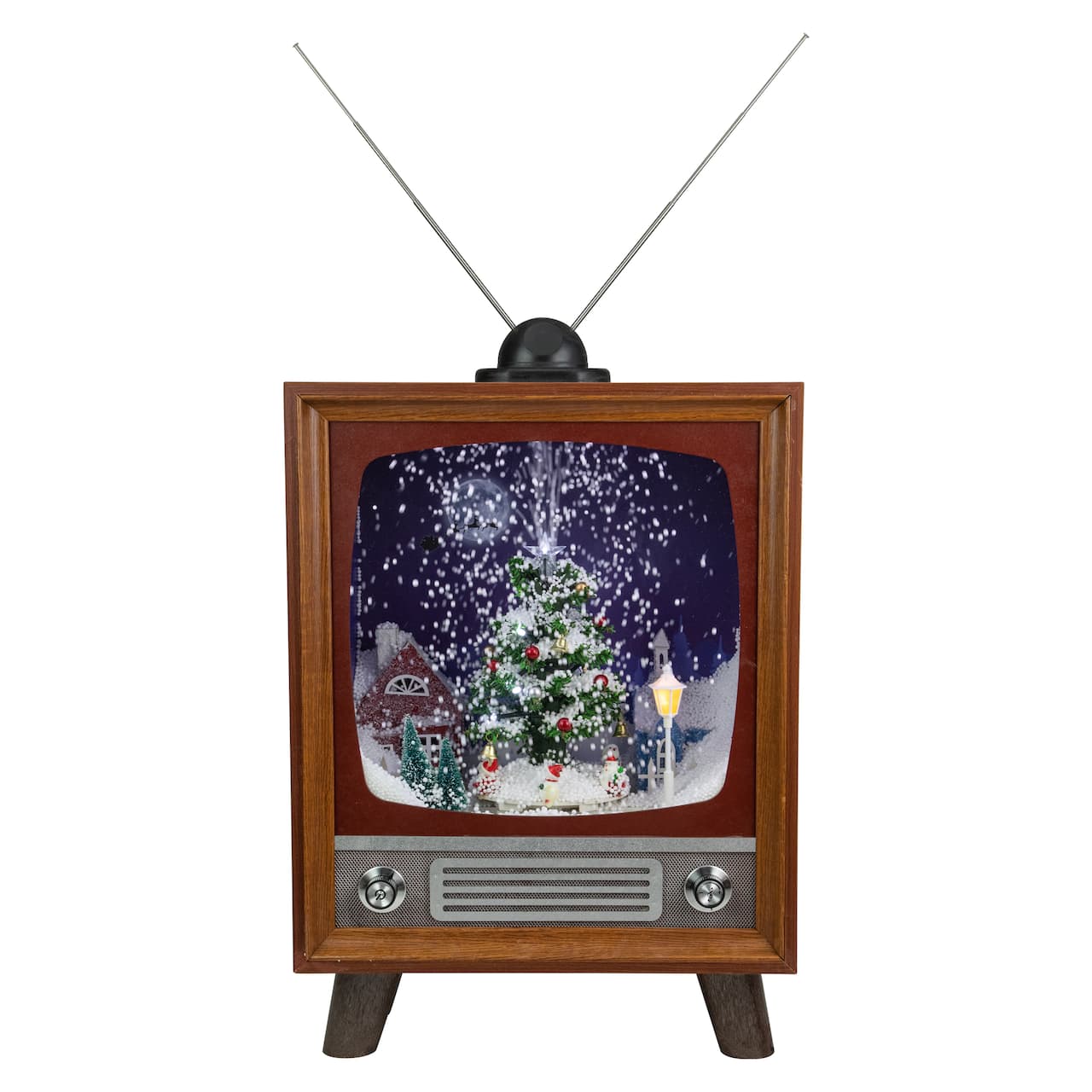 21" LED Lighted Musical Snowing Christmas Tree TV Set Decoration